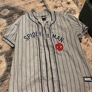 Men’s Marvel Pinstripe Spider Man jersey